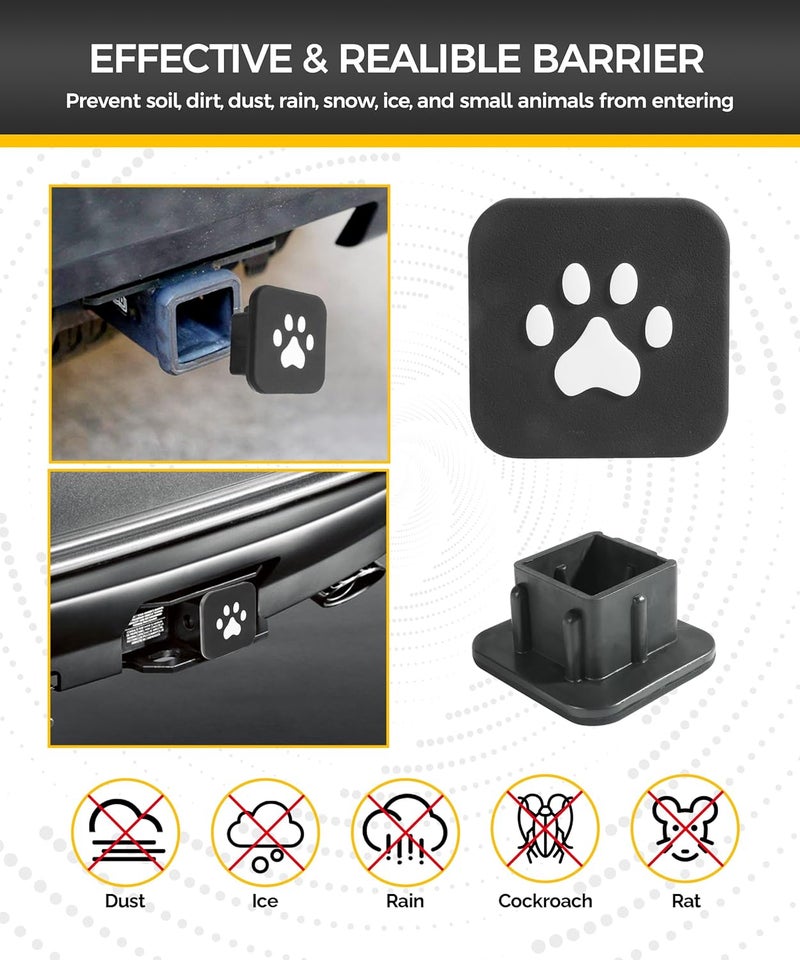 UBOG Hitch Cover,Car Accessories Trailer Hitch Covers,Tow Hitch Covers,2 Inch Receiver Hitch Cover,Rubber Heavy Duty Trailer Hitch Tube Cover Plug,Suitable for Most Cars Trucks ATV (Cat's Paw) - Image 4